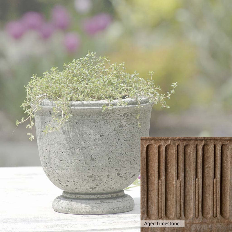 Aged Limestone Patina for the Campania International Arles Planter, brown, orange, and green for an old stone look.