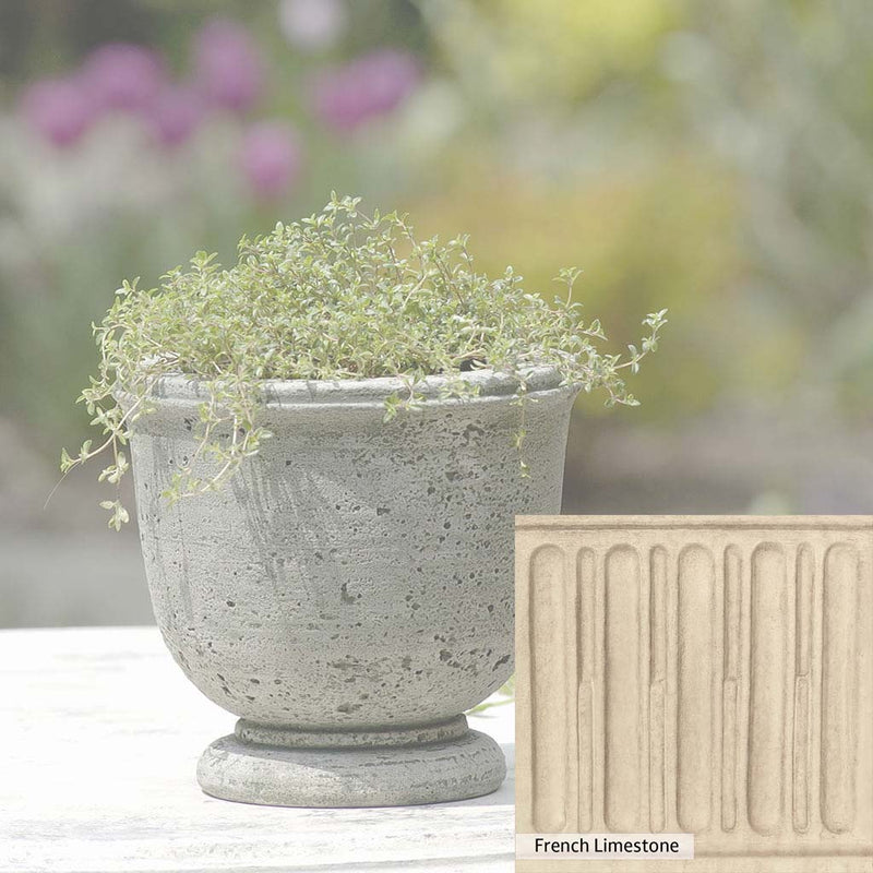 French Limestone Patina for the Campania International Arles Planter, old-world creamy white with ivory undertones.