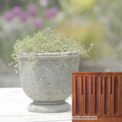 Ferro Rustico Nuovo Patina for the Campania International Arles Planter, red and orange blended in this striking color for the garden.