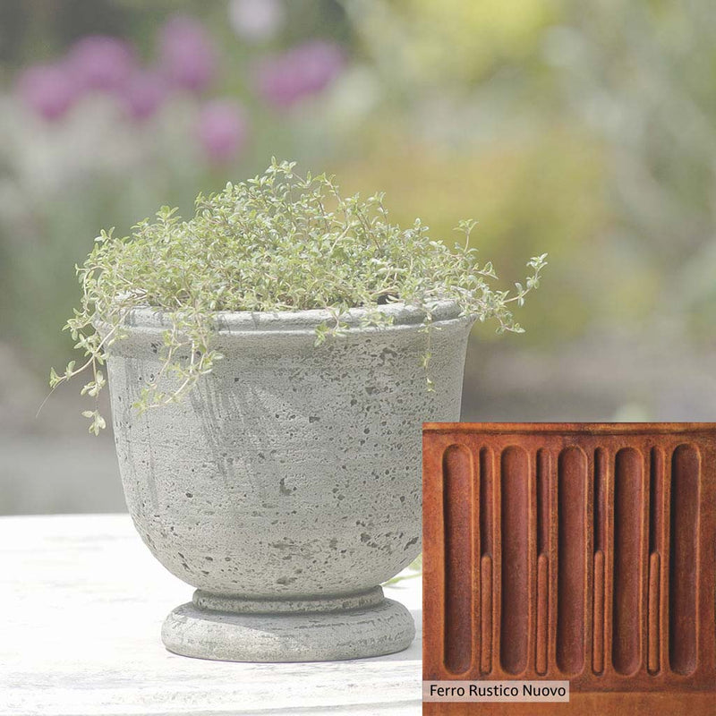 Ferro Rustico Nuovo Patina for the Campania International Arles Planter, red and orange blended in this striking color for the garden.