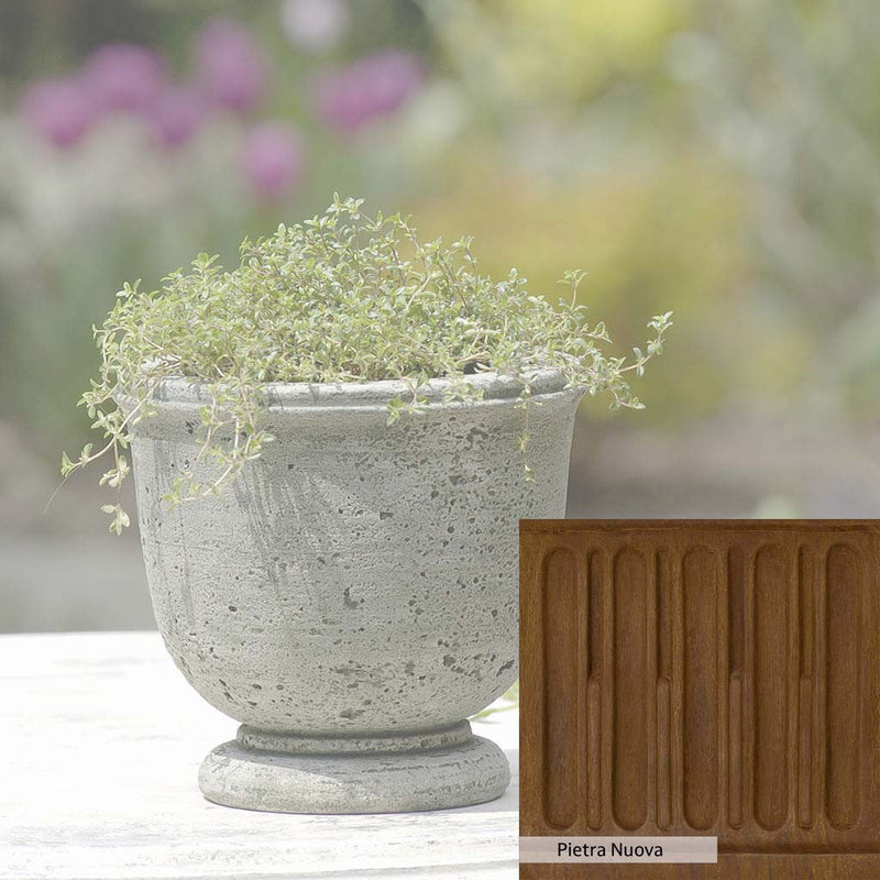 Pietra Nuova Patina for the Campania International Arles Planter, a rich brown blended with black and orange.