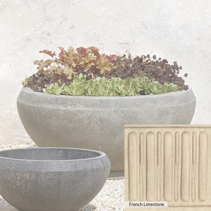 French Limestone Patina for the Campania International Giulia Large Planter, old-world creamy white with ivory undertones.