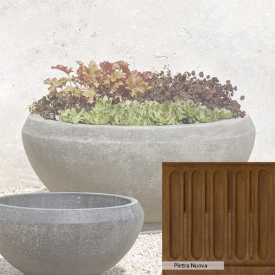 Pietra Nuova Patina for the Campania International Giulia Large Planter, a rich brown blended with black and orange.