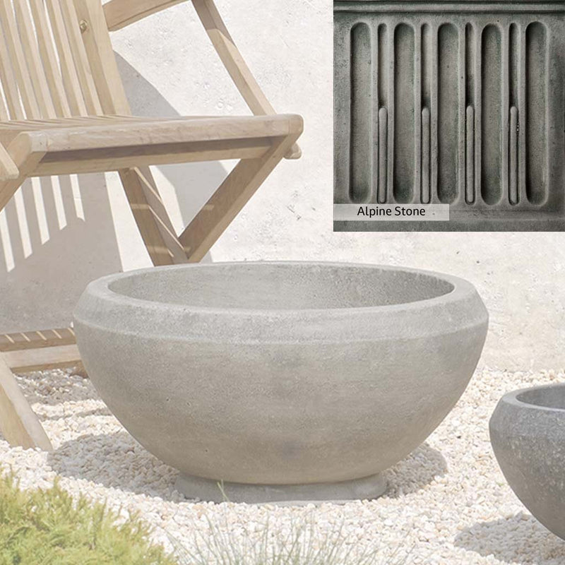 Alpine Stone Patina for the Campania International Giulia Medium Planter, a medium gray with a bit of green to define the details.