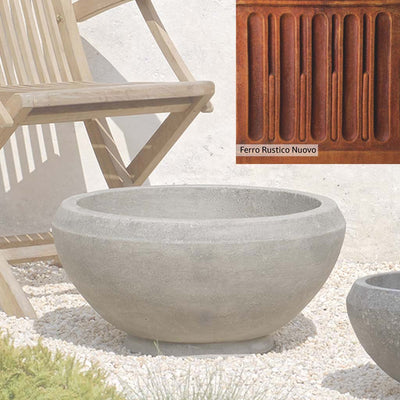Ferro Rustico Nuovo Patina for the Campania International Giulia Medium Planter, red and orange blended in this striking color for the garden.