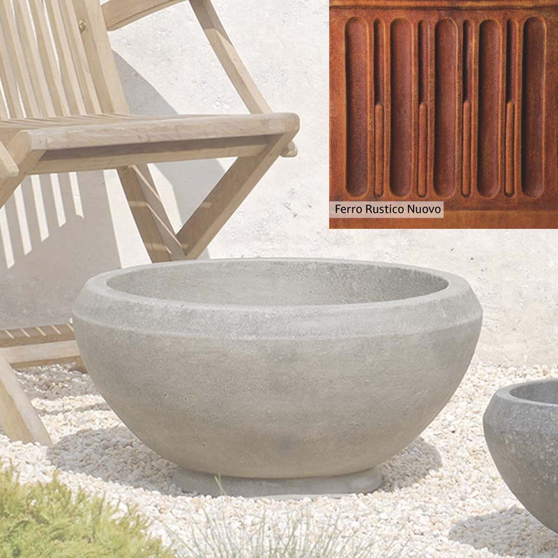 Ferro Rustico Nuovo Patina for the Campania International Giulia Medium Planter, red and orange blended in this striking color for the garden.