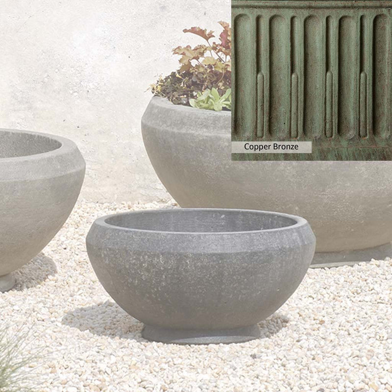 Copper Bronze Patina for theCampania International Giulia Small Planter, blues and greens blended into the look of aged copper.
