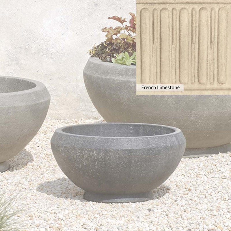 French Limestone Patina for the Campania International Giulia Small Planter, old-world creamy white with ivory undertones.