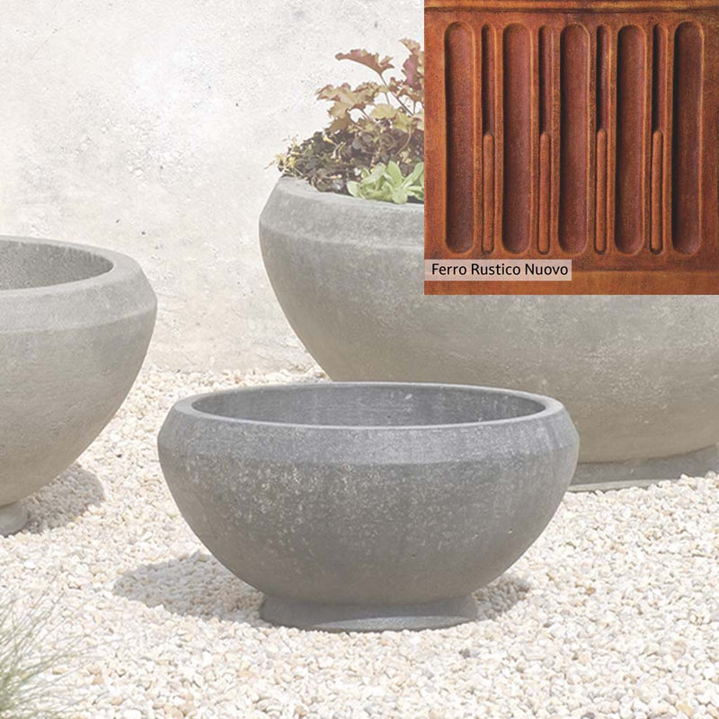 Ferro Rustico Nuovo Patina for the Campania International Giulia Small Planter, red and orange blended in this striking color for the garden.