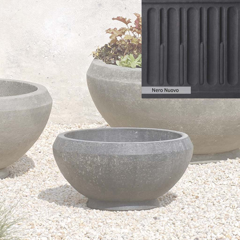 Nero Nuovo Patina for theCampania International Giulia Small Planter, bold dramatic black patina for the garden.