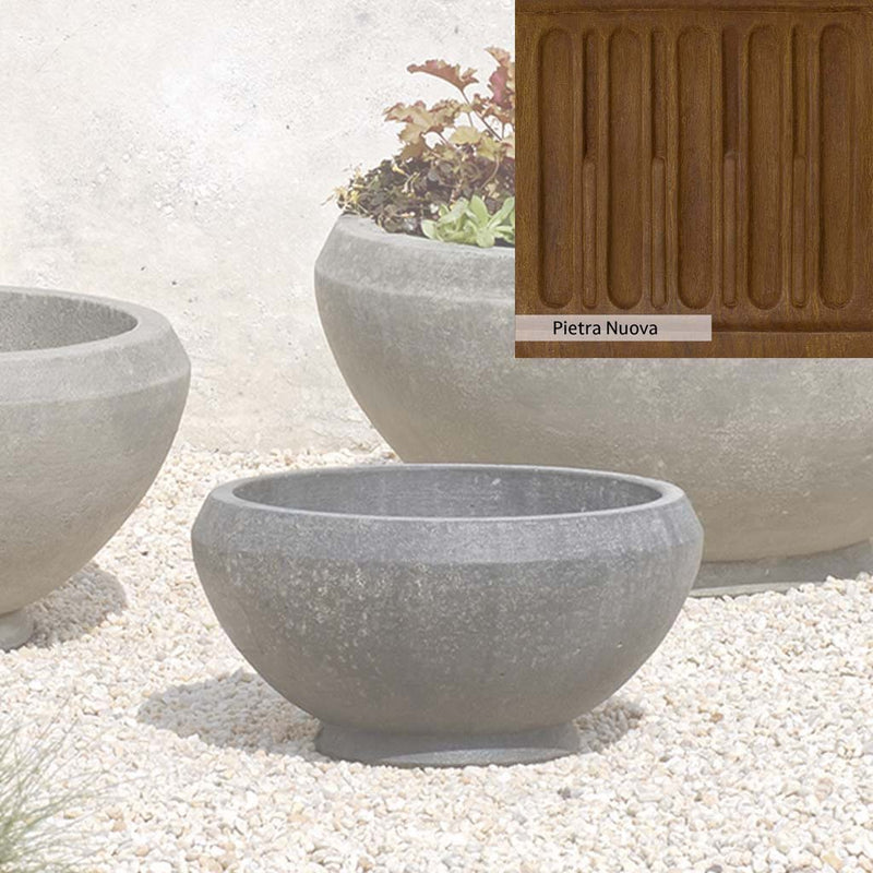 Pietra Nuova Patina for the Campania International Giulia Small Planter, a rich brown blended with black and orange.