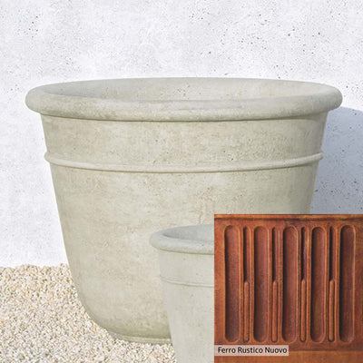 Ferro Rustico Nuovo Patina for the Campania International Carema Large Planter, red and orange blended in this striking color for the garden.