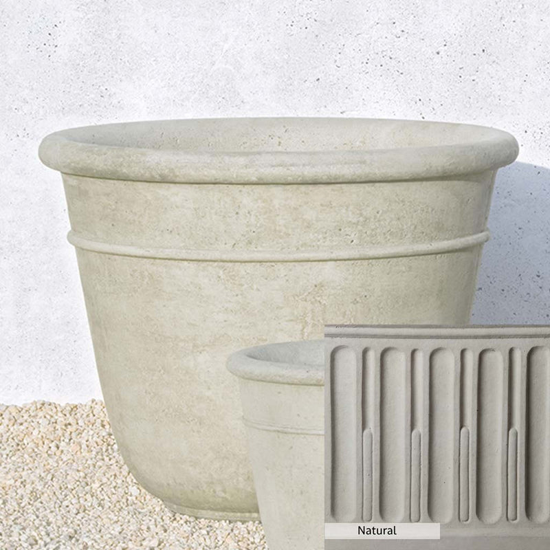 Natural Patina for theCampania International Carema Large Planter is unstained cast stone, the brightest and whitest finish that will age.