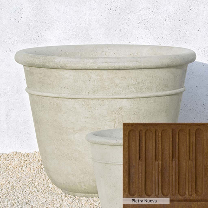 Pietra Nuova Patina for the Campania International Carema Large Planter, a rich brown blended with black and orange.