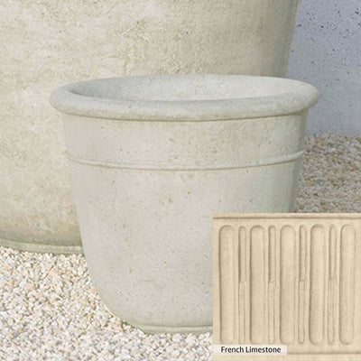 French Limestone Patina for the Campania International Carema Small Planter, old-world creamy white with ivory undertones.