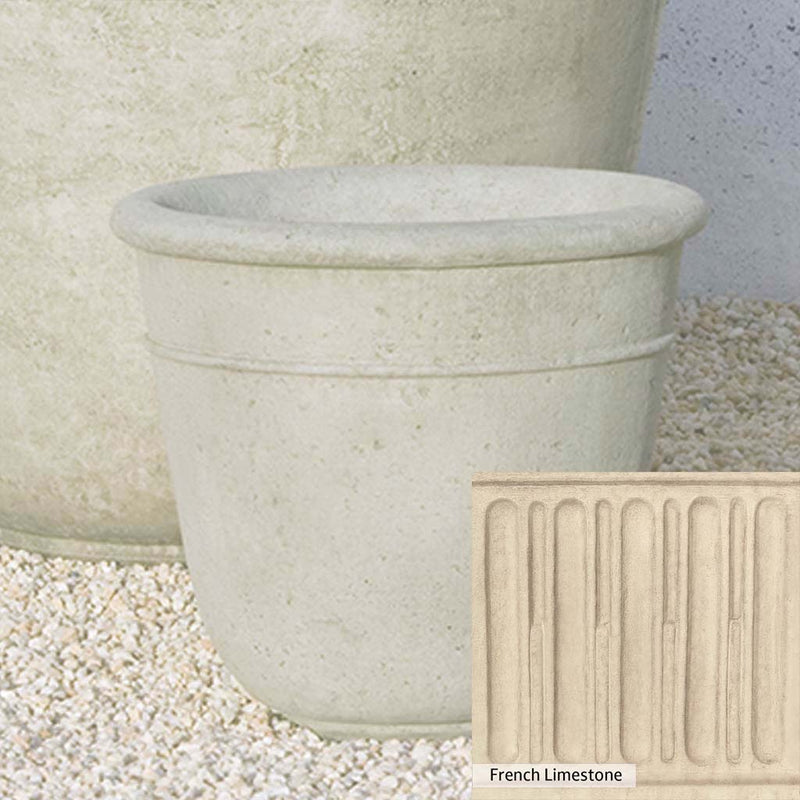 French Limestone Patina for the Campania International Carema Small Planter, old-world creamy white with ivory undertones.