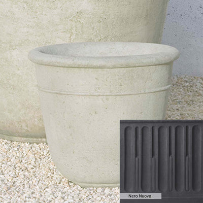 Nero Nuovo Patina for theCampania International Carema Small Planter, bold dramatic black patina for the garden.