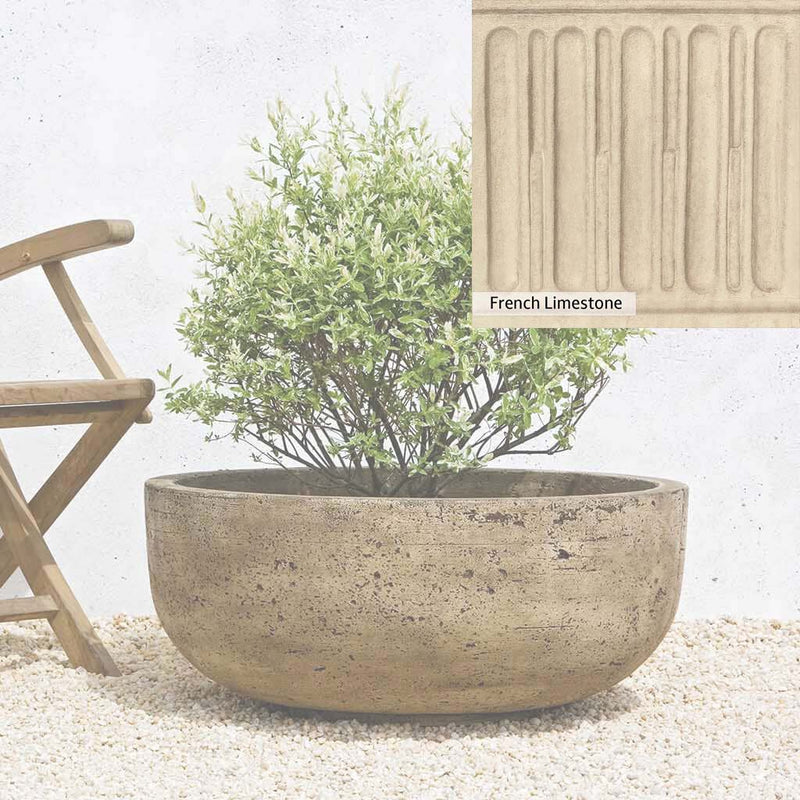 French Limestone Patina for the Campania International Mesa Large Planter, old-world creamy white with ivory undertones.