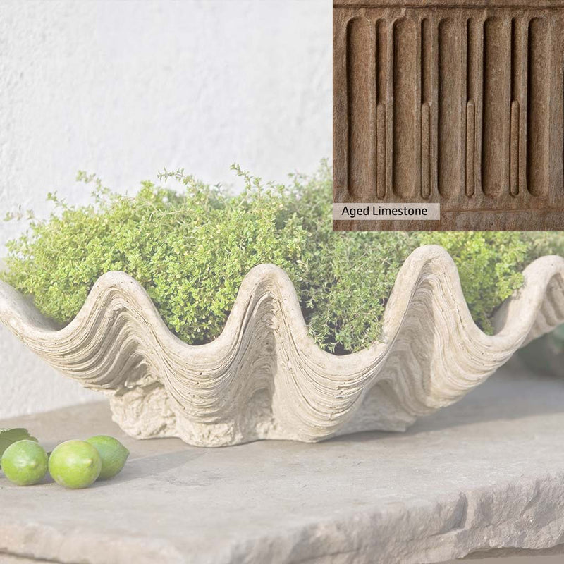Aged Limestone Patina for the Campania International South Seas Planter, brown, orange, and green for an old stone look.
