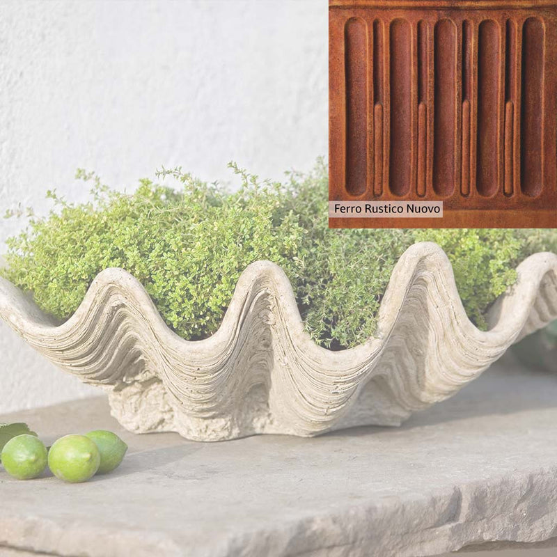 Ferro Rustico Nuovo Patina for the Campania International South Seas Planter, red and orange blended in this striking color for the garden.