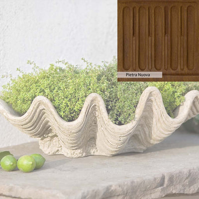 Pietra Nuova Patina for the Campania International South Seas Planter, a rich brown blended with black and orange.