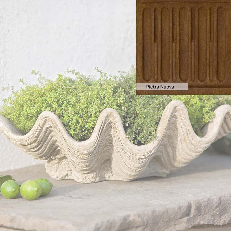 Pietra Nuova Patina for the Campania International South Seas Planter, a rich brown blended with black and orange.
