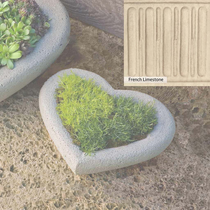 French Limestone Patina for the Campania International Small Heart Planter, old-world creamy white with ivory undertones.