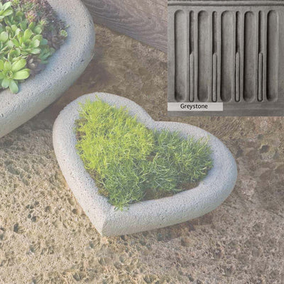 Greystone Patina for the Campania International Small Heart Planter , a classic gray, soft, and muted, blends nicely in the garden.
