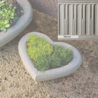Natural Patina for theCampania International Small Heart Planter is unstained cast stone, the brightest and whitest finish that will age.
