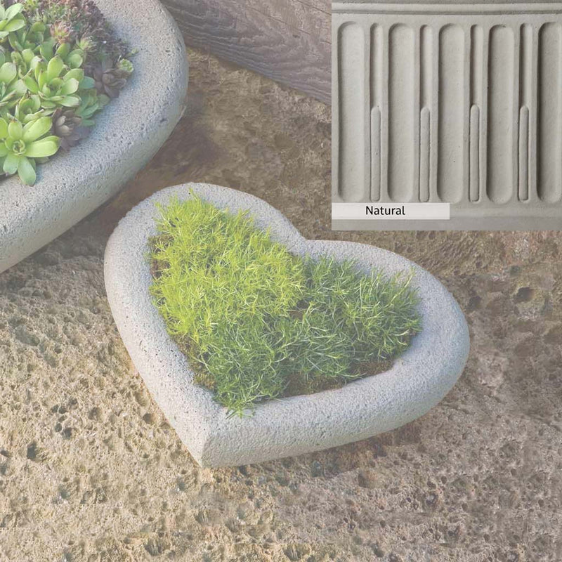 Natural Patina for theCampania International Small Heart Planter is unstained cast stone, the brightest and whitest finish that will age.