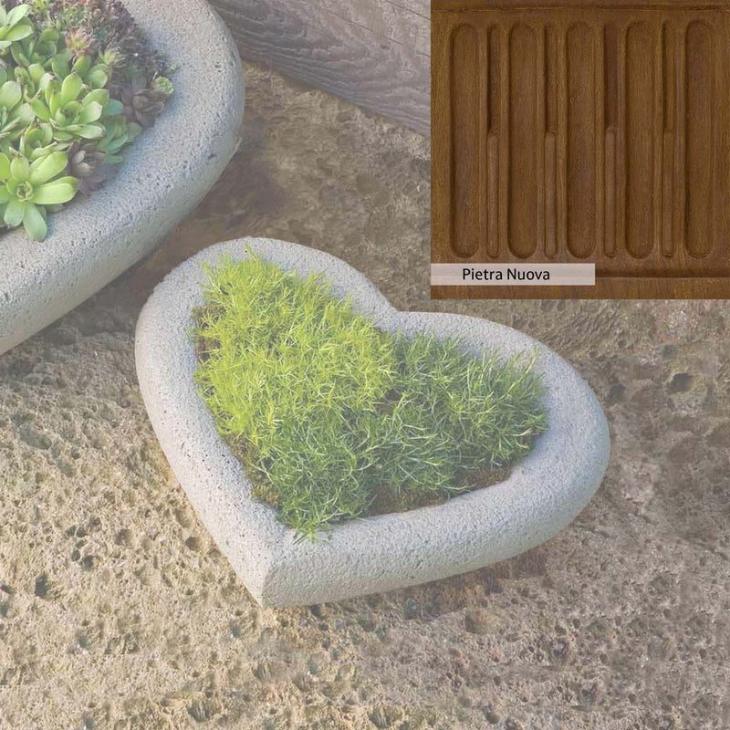 Pietra Nuova Patina for the Campania International Small Heart Planter, a rich brown blended with black and orange.