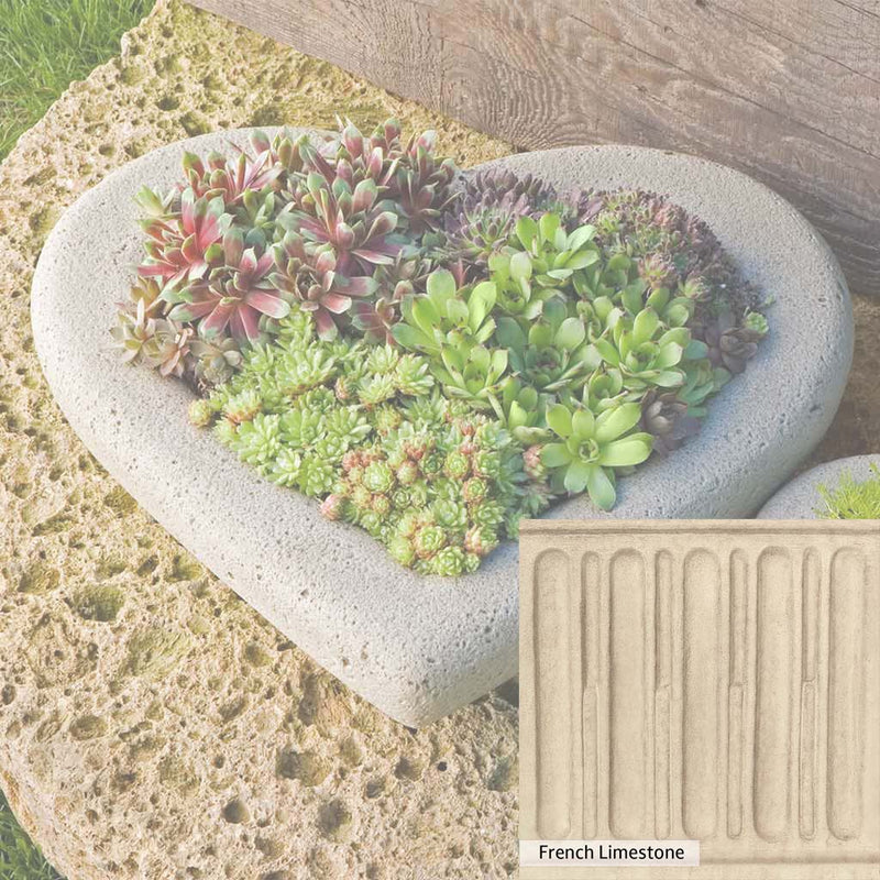 French Limestone Patina for the Campania International Large Heart Planter, old-world creamy white with ivory undertones.
