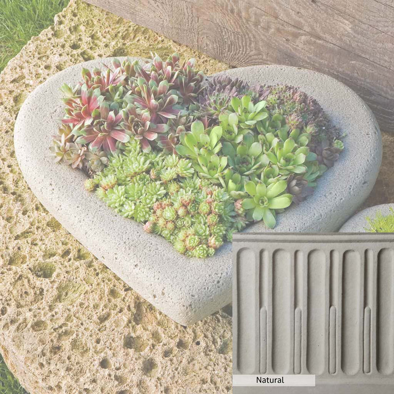 Natural Patina for theCampania International Large Heart Planter is unstained cast stone, the brightest and whitest finish that will age.
