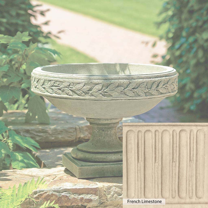 Ferro Rustico Nuovo Patina for the Campania International Longwood Laurel Banded Urn, red and orange blended in this striking color for the garden.