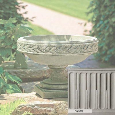 Natural Patina for theCampania International Longwood Laurel Banded Urn is unstained cast stone, the brightest and whitest finish that will age.