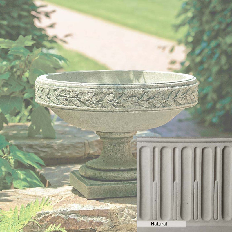 Natural Patina for theCampania International Longwood Laurel Banded Urn is unstained cast stone, the brightest and whitest finish that will age.