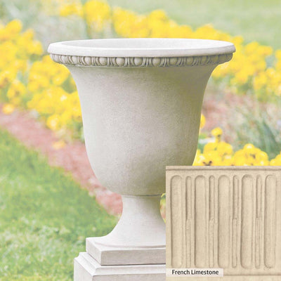 Ferro Rustico Nuovo Patina for the Campania International Williamsburg Egg and Dart Urn, red and orange blended in this striking color for the garden.