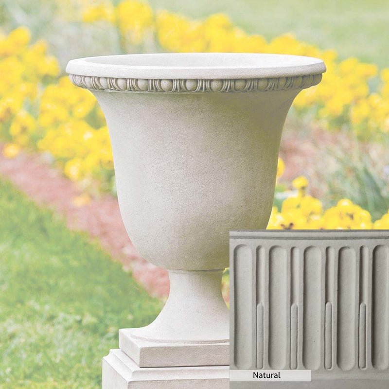 Natural Patina for theCampania International Williamsburg Egg and Dart Urn is unstained cast stone, the brightest and whitest finish that will age.