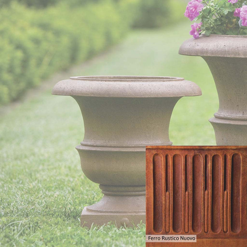 French Limestone Patina for the Campania International Williamsburg Wren Small Planter, old-world creamy white with ivory undertones.