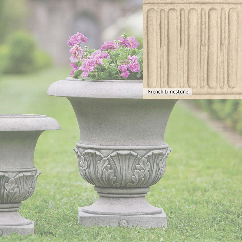 Ferro Rustico Nuovo Patina for the Campania International Williamsburg Acanthus Large Planter, red and orange blended in this striking color for the garden.