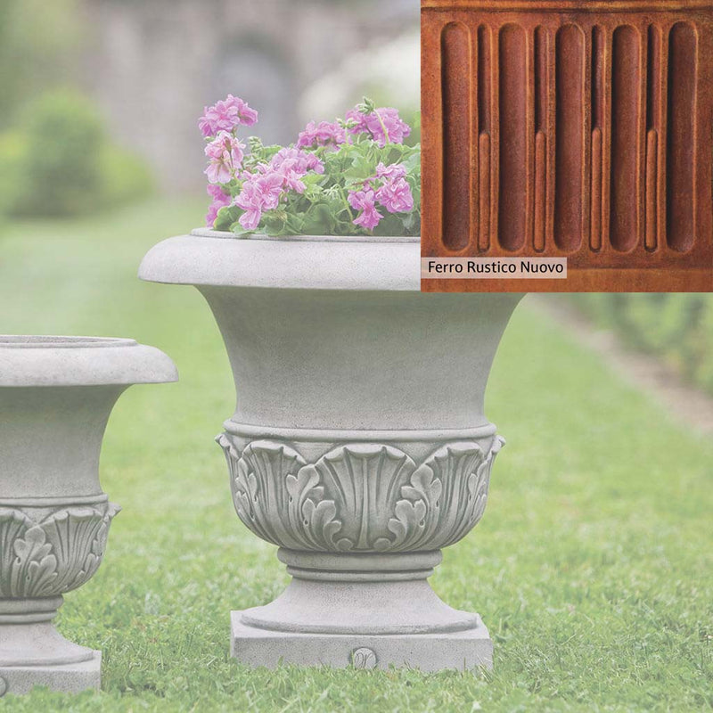 French Limestone Patina for the Campania International Williamsburg Acanthus Large Planter, old-world creamy white with ivory undertones.