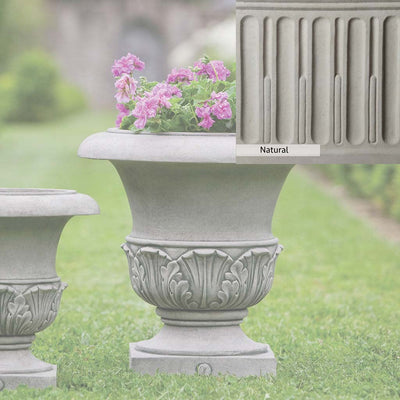 Natural Patina for theCampania International Williamsburg Acanthus Large Planter is unstained cast stone, the brightest and whitest finish that will age.