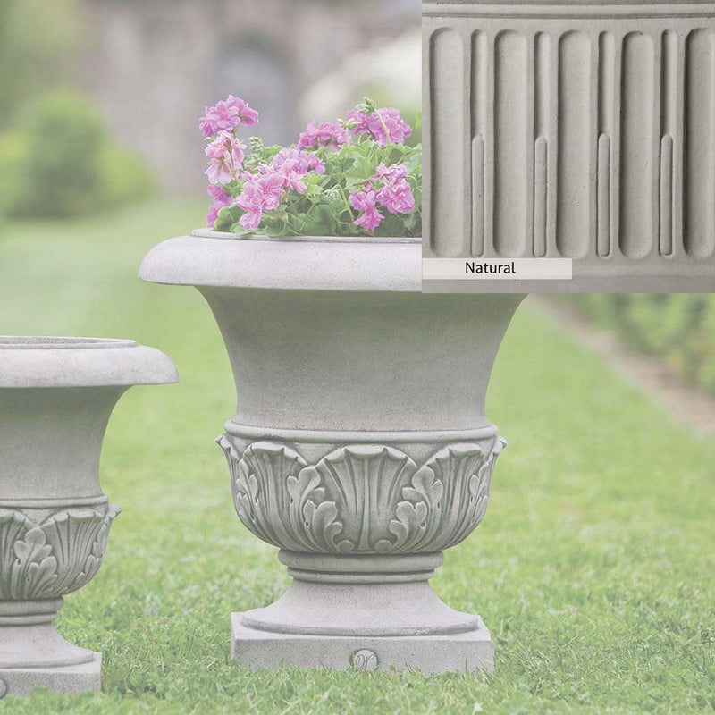 Natural Patina for theCampania International Williamsburg Acanthus Large Planter is unstained cast stone, the brightest and whitest finish that will age.
