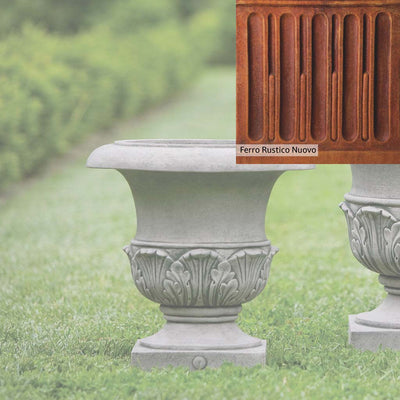French Limestone Patina for the Campania International Williamsburg Acanthus Small Planter, old-world creamy white with ivory undertones.
