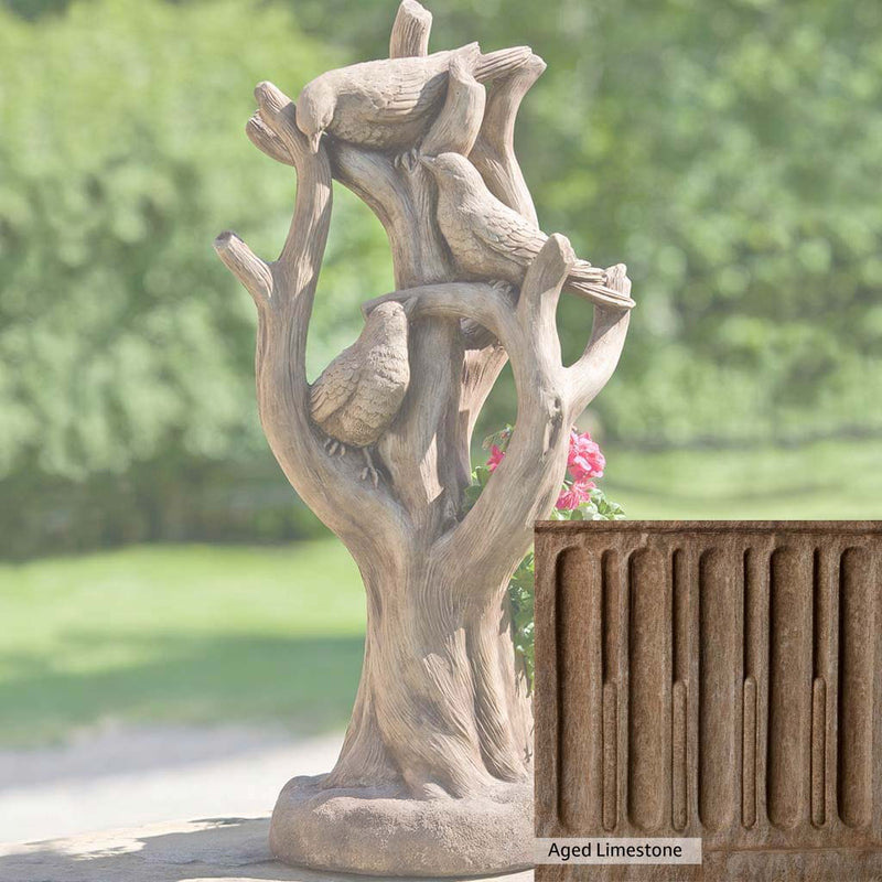 Aged Limestone Patina for the Campania International Morning Gossip Planter, brown, orange, and green for an old stone look.