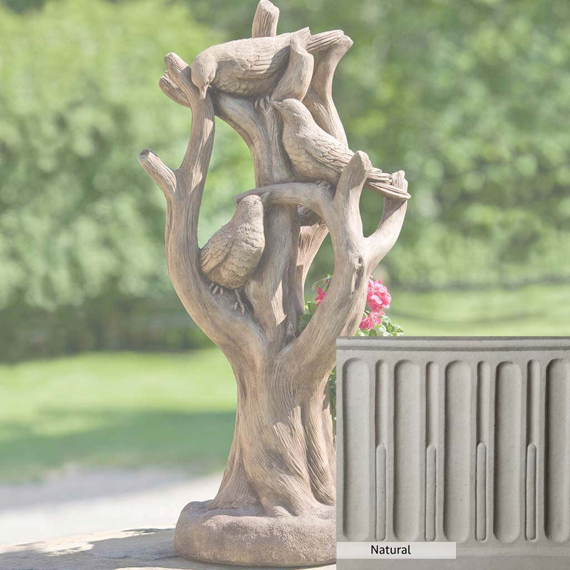 Natural Patina for theCampania International Morning Gossip Planter is unstained cast stone, the brightest and whitest finish that will age.