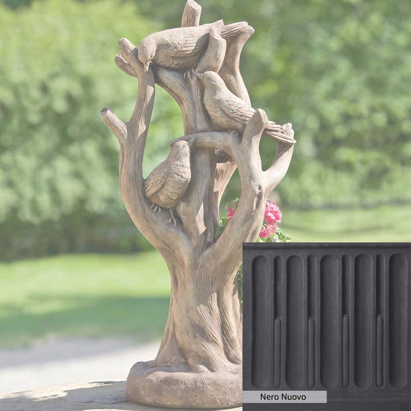 Nero Nuovo Patina for theCampania International Morning Gossip Planter, bold dramatic black patina for the garden.