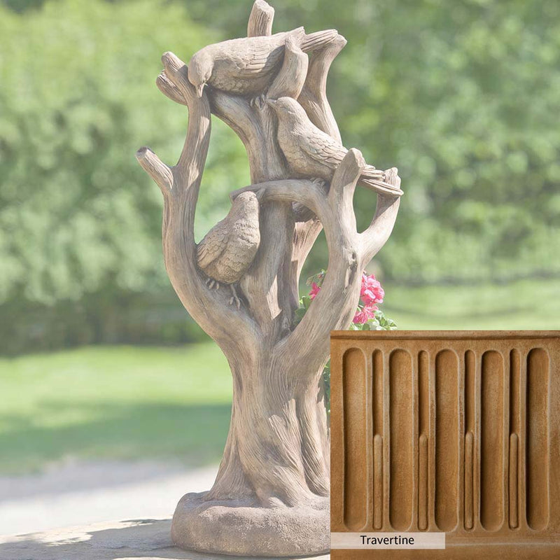 Travertine Patina for the Campania International Morning Gossip Planter, soft yellows, oranges, and brown for an old-word garden.