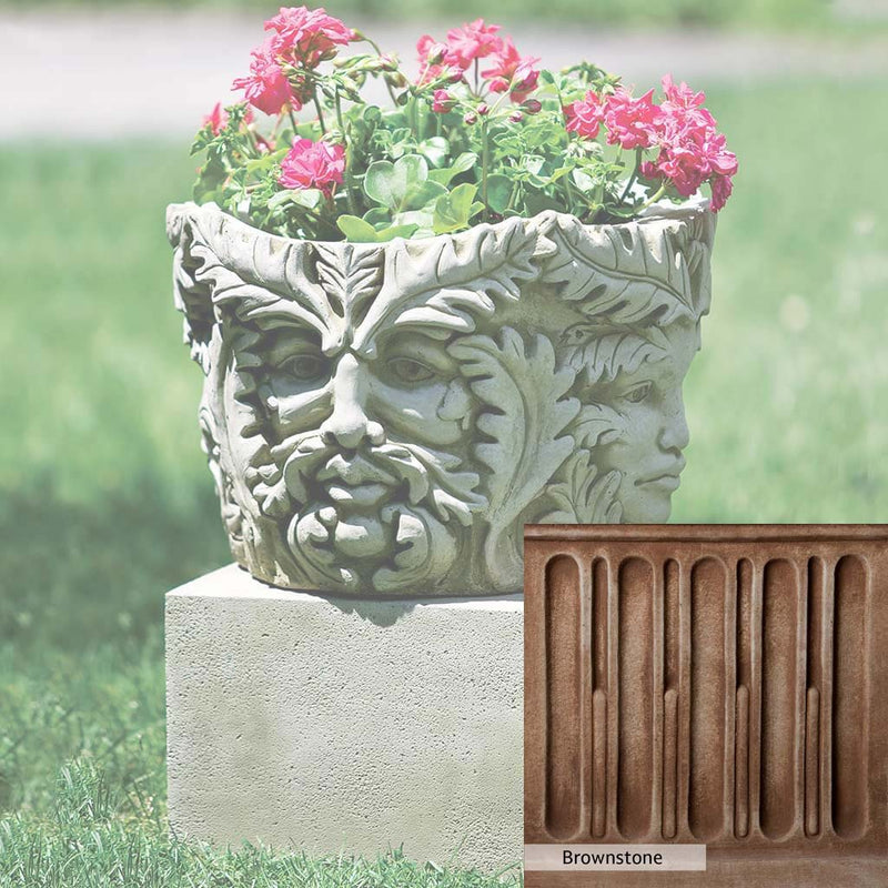Brownstone Patina for the Campania International Sylvan Planter, brown blended with hints of red and yellow, works well in the garden.