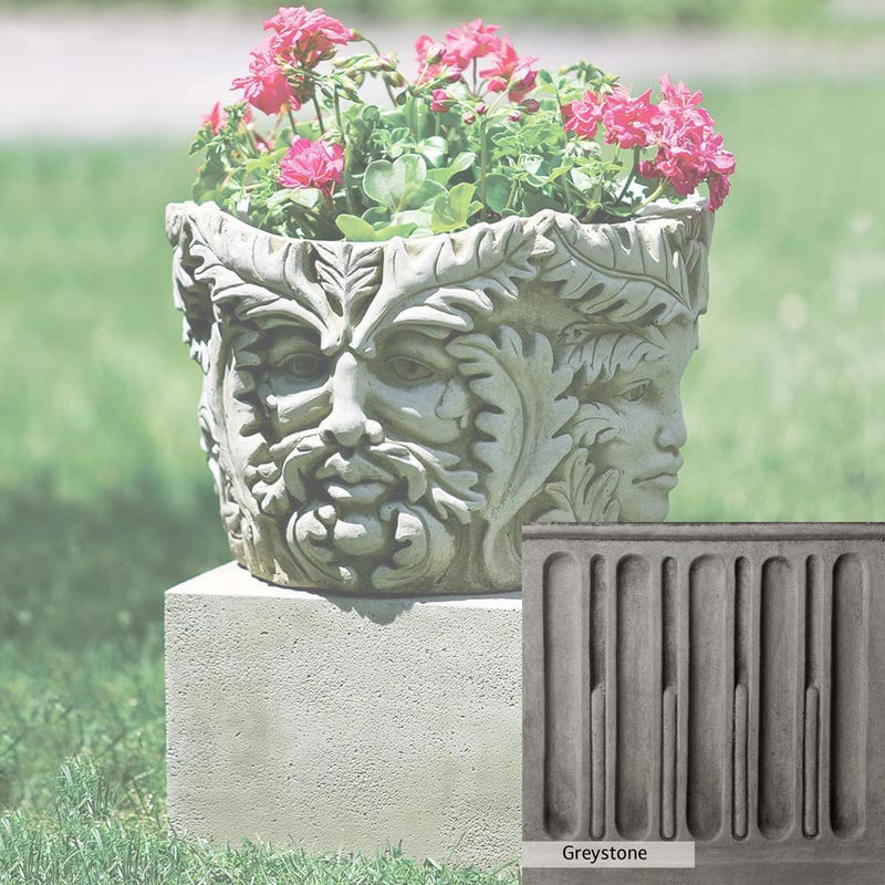 Greystone Patina for the Campania International Sylvan Planter , a classic gray, soft, and muted, blends nicely in the garden.